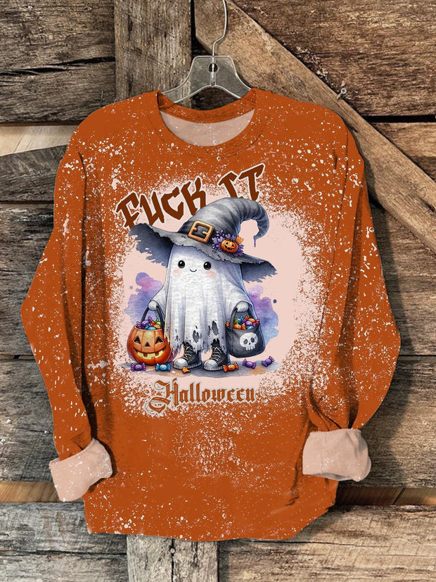 Halloween Fuck It Retro Long Sleeve Top