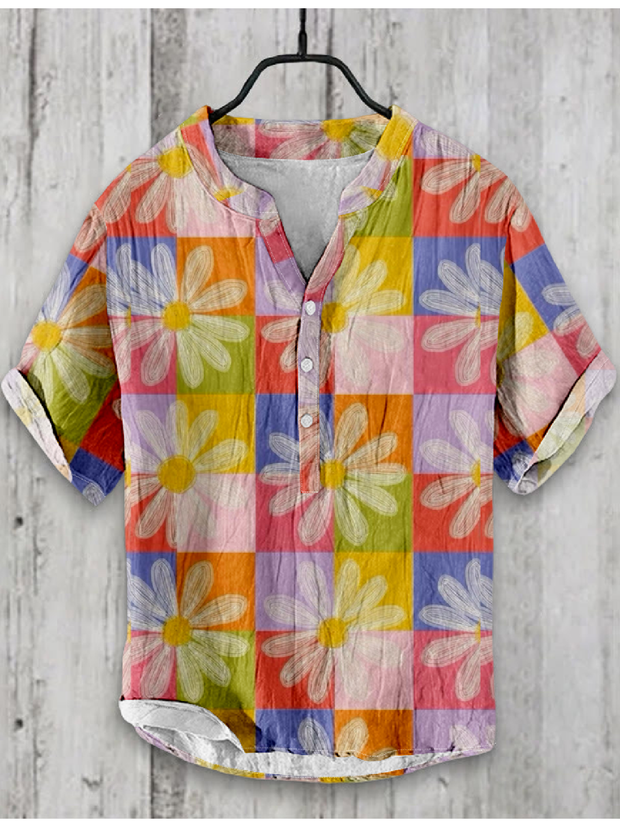 Flower Japanese Art Linen Blend Shirt