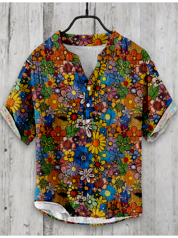 Floral Abstract Print Design Shirt