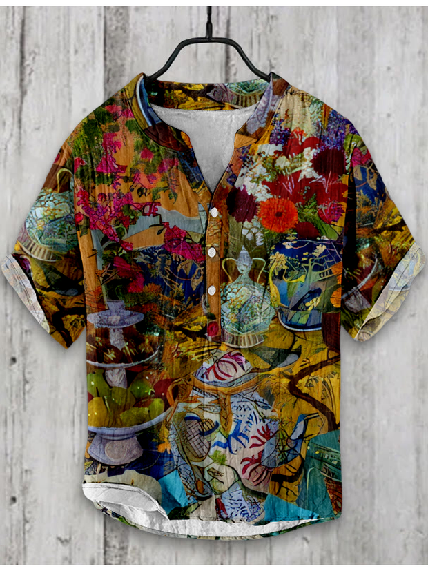 Floral Abstract Print Design Shirt