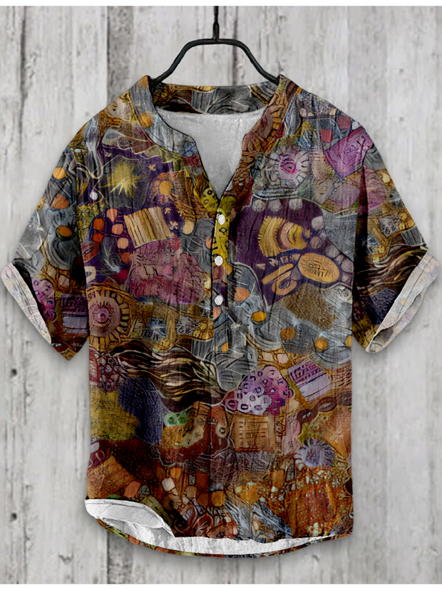 Abstract Creative Brown Pattern Shirt