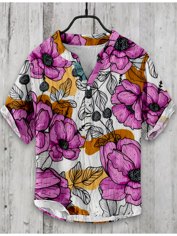 Floral Abstract Print Design Shirt