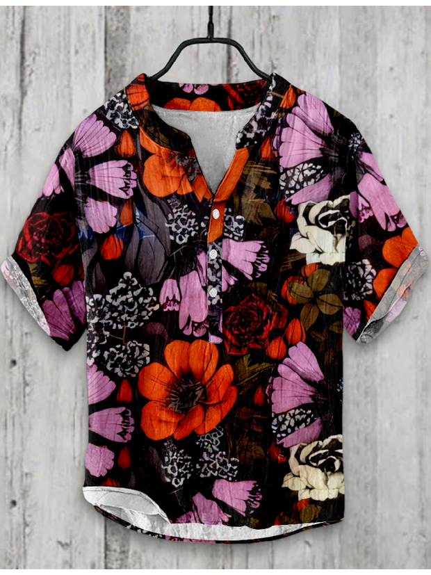 Coloful Floral Abstract Print Design Shirt