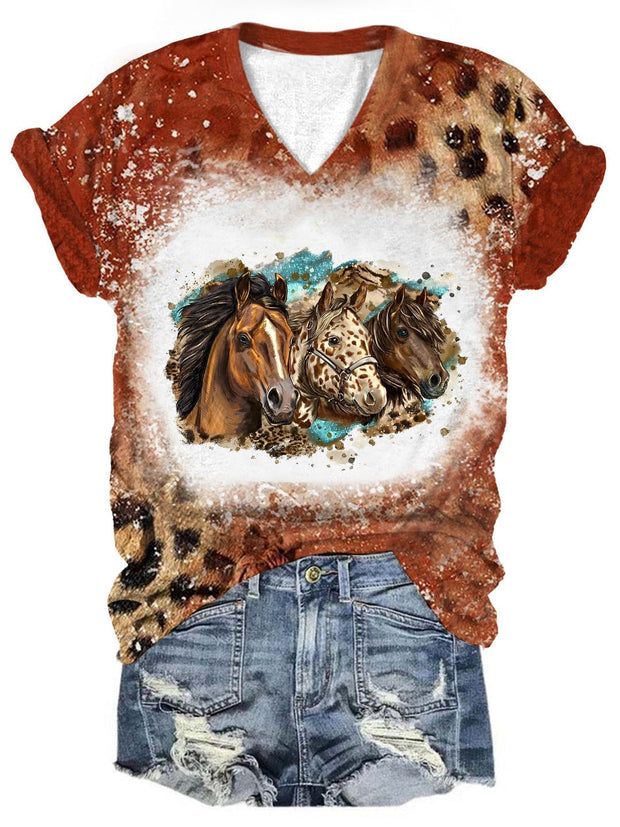 Women's Leopard Horse Print Top