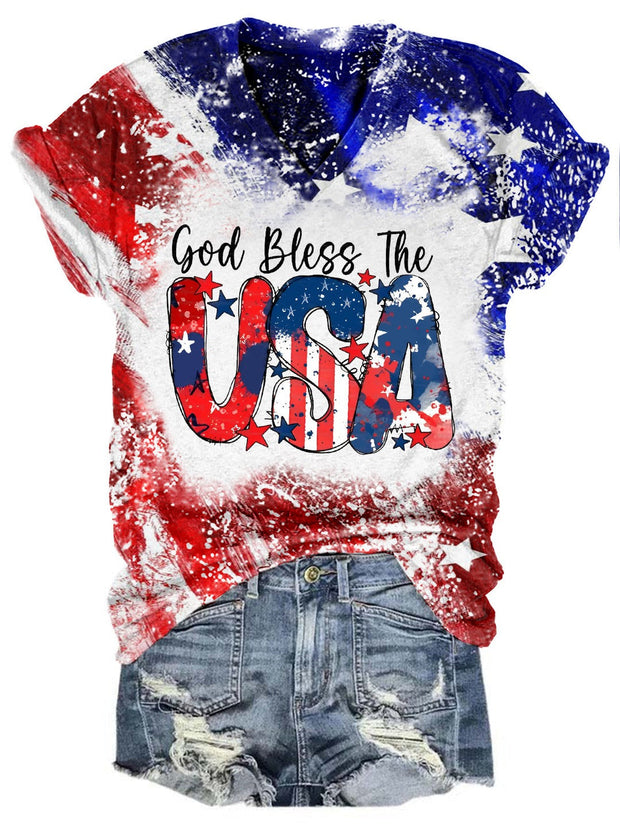 Women's USA Print Casual Top