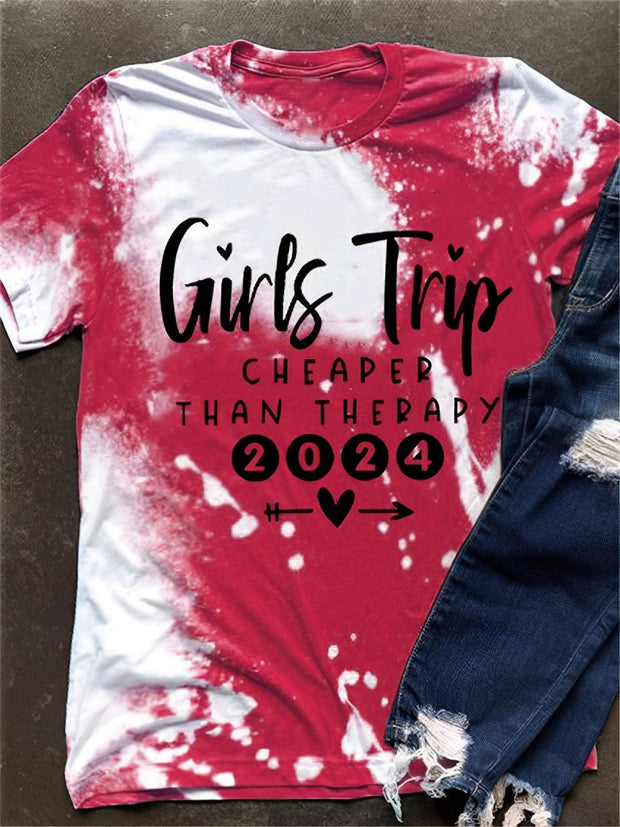 Girls Trip Cheaper Than Therapy 2024 Tie Dye Shirt