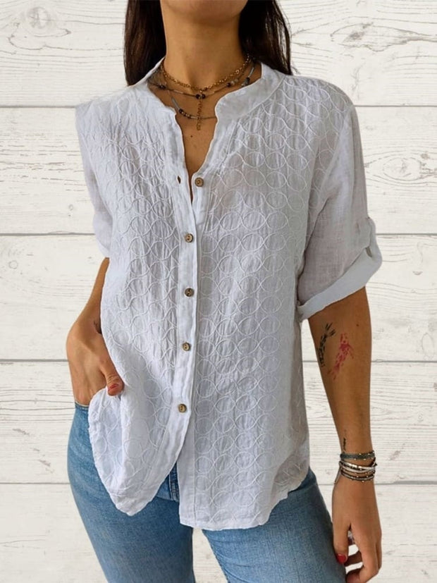 Women's Embroidery Casual Comfortable Cotton Shirt