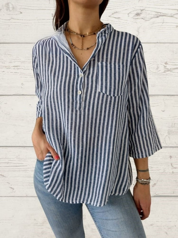 Women's Minimalist Stripes Casual Comfortable Cotton Shirt