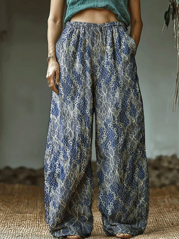 Women's Vintage Floral Print Pants