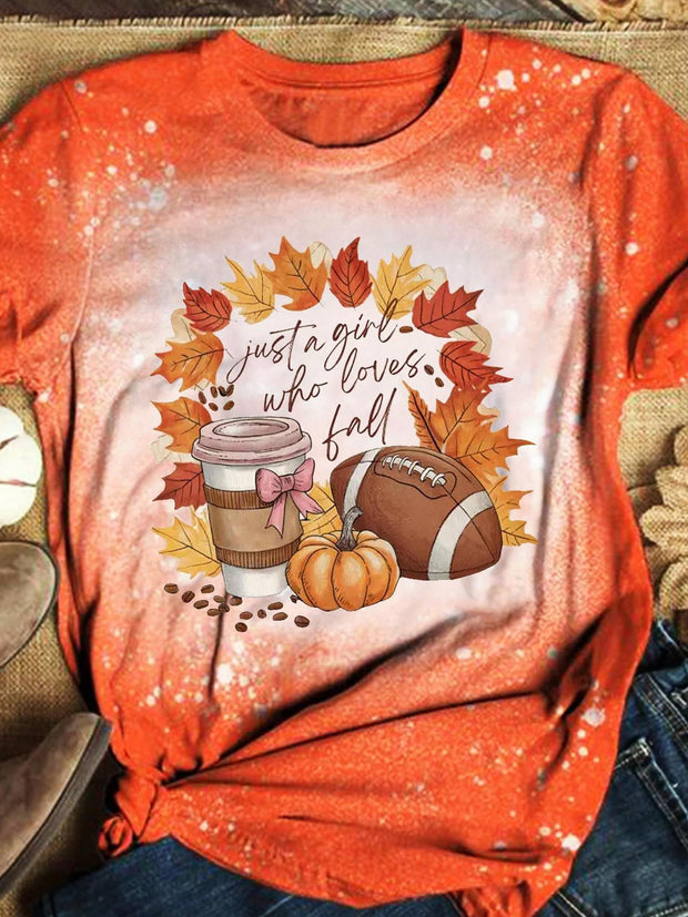 Just A Girl Who Loves Fall Crew Neck T-shirt