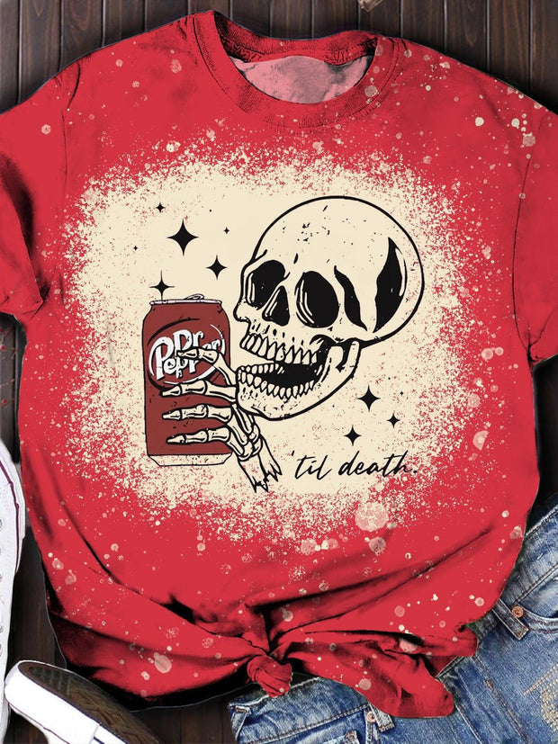 Till Death Dr. Pepper Skeleton Crew Neck T-shirt