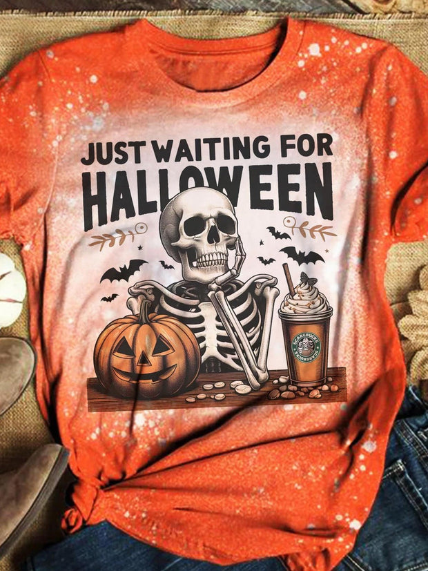 Just Waiting for Halloween Crew Neck T-shirt