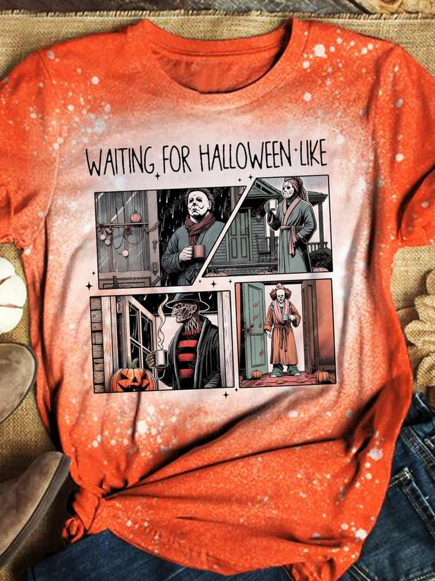 Waiting For Halloween Crew Neck T-shirt