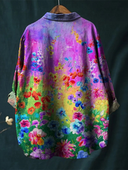 Women's Colorful Small Flower Print Shirt