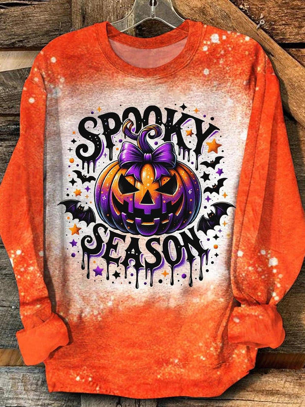 Spooky Season Halloween Pumpkin Long Sleeve Top