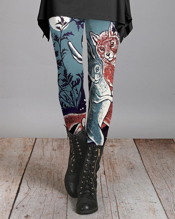 Fox Print Casual Leggings