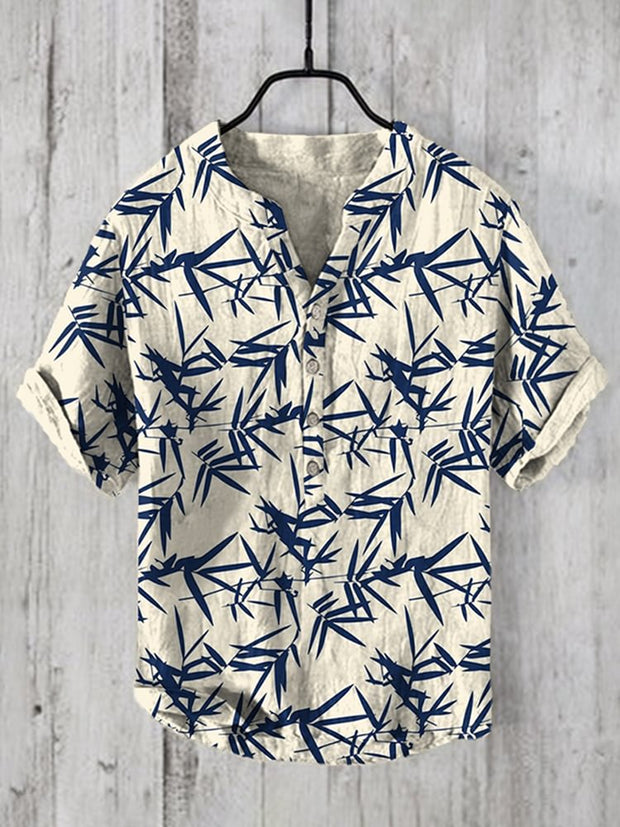 Bamboo Japanese Art Linen Blend Shirt