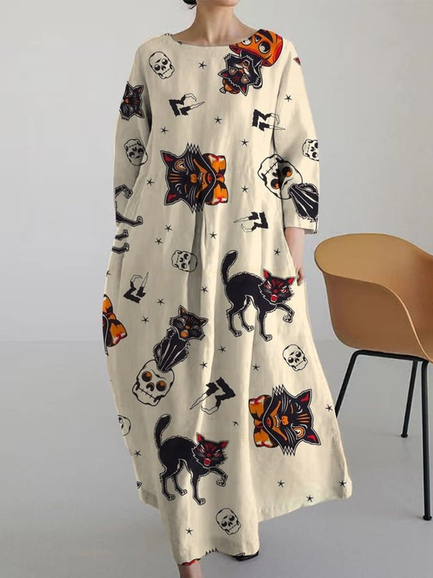 Casual Artistic Halloween Print Dress