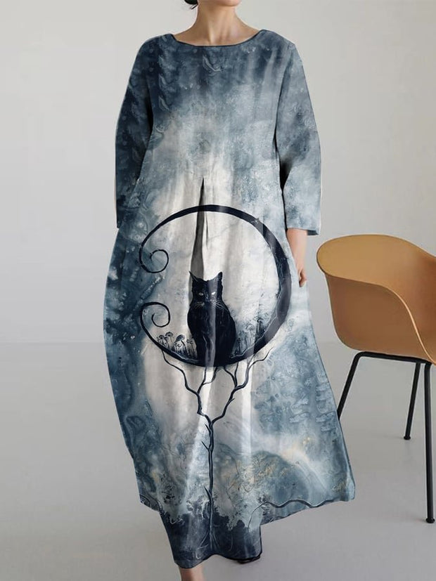 Casual Artistic Halloween Print Dress