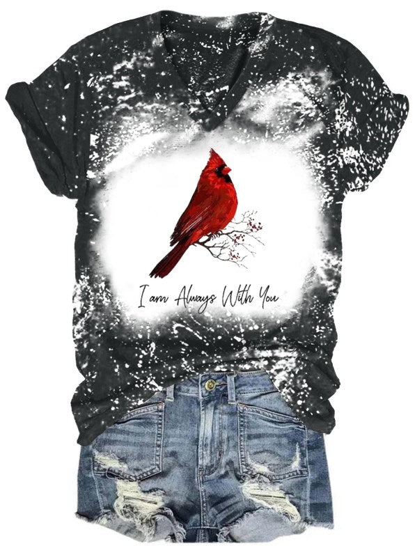 I Am Always With You Cardinal Print T-shirt