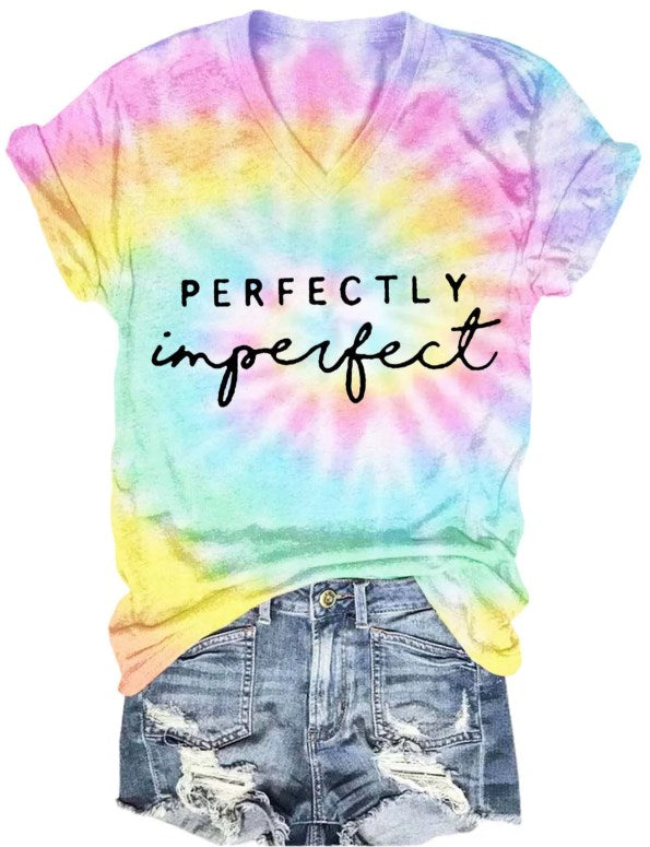 Perfectly Imperfect Tie Dye V-Neck Tee