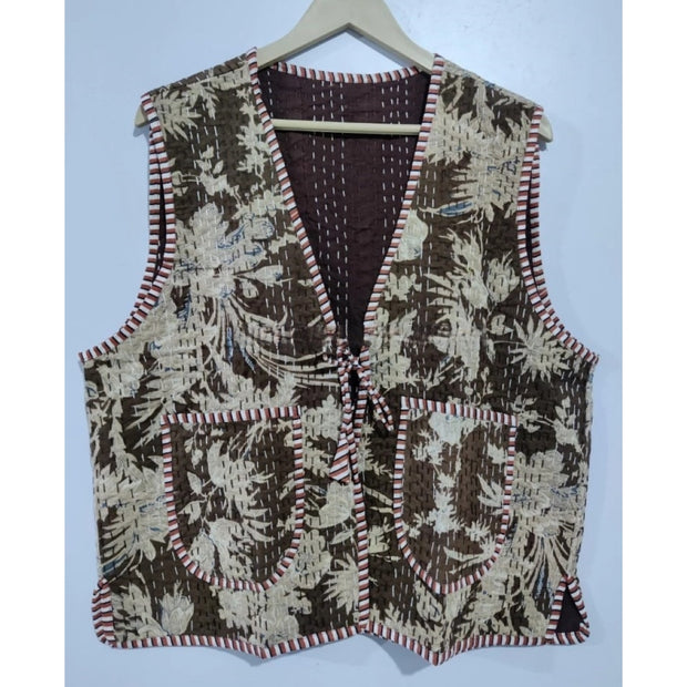 Cotton Quilted Waistcoat Vintage Style Quilted Vest Jackets