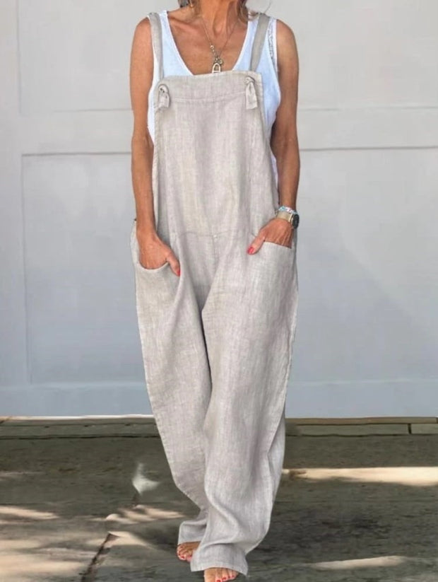 Wide Leg Cotton Jumpsuit