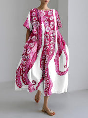 Octopus Tentacles Art Linen Blend Cozy Maxi Dress