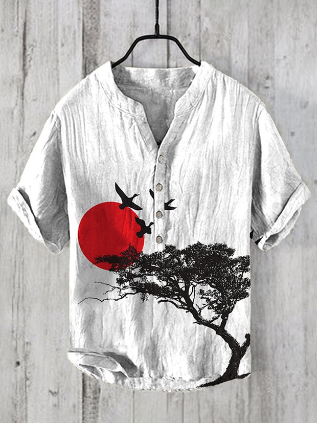 Pine Tree Sunset Japanese Art Vintage Shirt