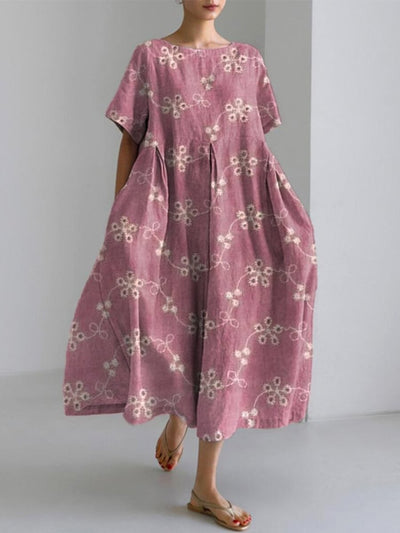 Stylish Floral Pattern Cutout Dress